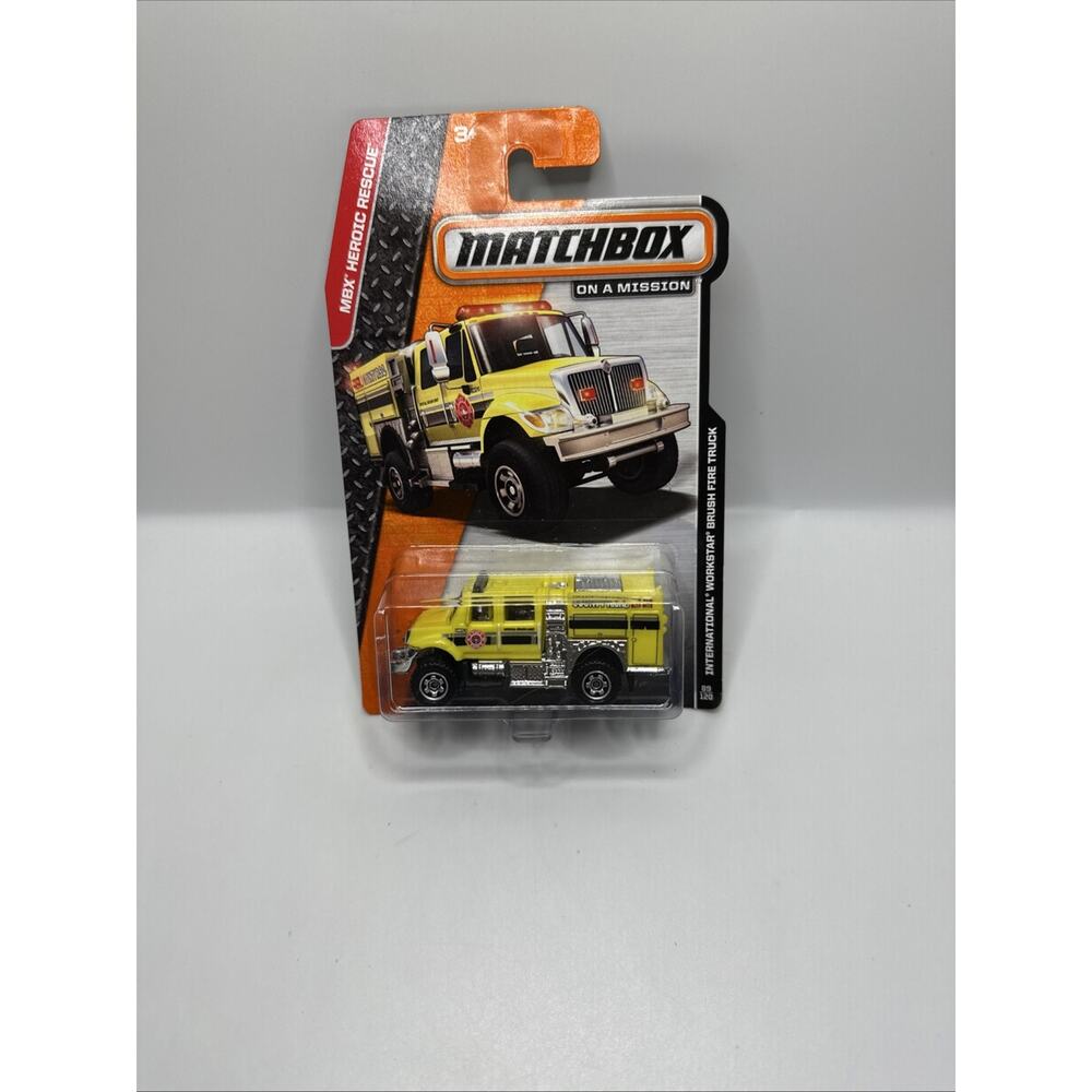 Matchbox MBX Heroic Rescue (2013) Yellow International Workstar Brush Fire Truck